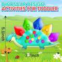 UIIOPJIOM 2PC Dinosaur Color Sorting Sensory Toys for Toddler, Montessori Toy Learning Activities Quiet Calm Down Fidgets for Classroom Valentine for 3 4 5 Year Old Boy Easter Basket Stuffer Gift