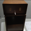 Muwuele Solid Wood Nightstand, Narrow Night Stand for Small Spaces, Bedroom, Cute Fluted Bedside Tables with 2 Drawers for Kids, Walnut