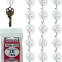 16-Pack Mini 3/4 inch (Made in Pennsylvania) Heavy Duty Suction Cup Hooks for Glass Windows. for Signs Holiday Ornaments Suncatchers (Holds  Pound)