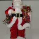 AGM 18" Santa Claus Christmas Figurine Figure Decoration with Gifts Bag and 2 Bells for Holiday Party Home Christmas Decoration