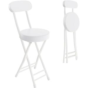 H HOMEWINS Cushioned Padded Folding Stool,1PCS 23.6-Inch Counter Height Bar Stool,Portable Folding Stool with Handle for Fishing Hiking Gardening Travel BBQ