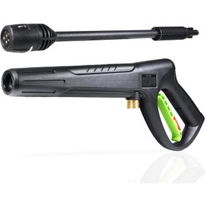 Pressure Washer Gun Wand & 3-in-1 Adjustable Nozzle, M22-14mm Fitting Compatible with Ryobi, Powerstroke, Greenworks, Husky, Raptor Blast, Electric Power Washer