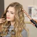 5 in 1 Curling Iron Set with Instant Heat Up, Dual Voltage, 4 Interchangeable Ceramic Curling Wands, Curling Brush, Heat Protective Glove & 2 Clips (Curling Iron 0.3-1.5")