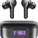 MOZOTER Bluetooth 5.3 Wireless Earbuds,Deep Bass Loud Sound Clear Call Noise Cancelling with 4 Microphones in-Ear Headphones with Wireless Charging Case Compatible for iPhone Android,Workout (Black)