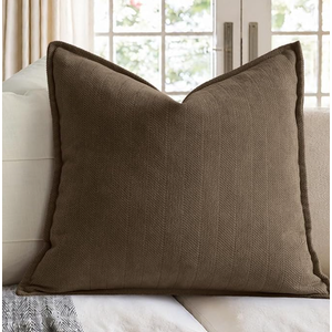ZWJD Brown Pillow Cover 24x24 Chenille Throw Pillow Cover with Elegant Design Soft and Luxurious Decorative Throw Pillow for Couch, Bed, and Home Decor