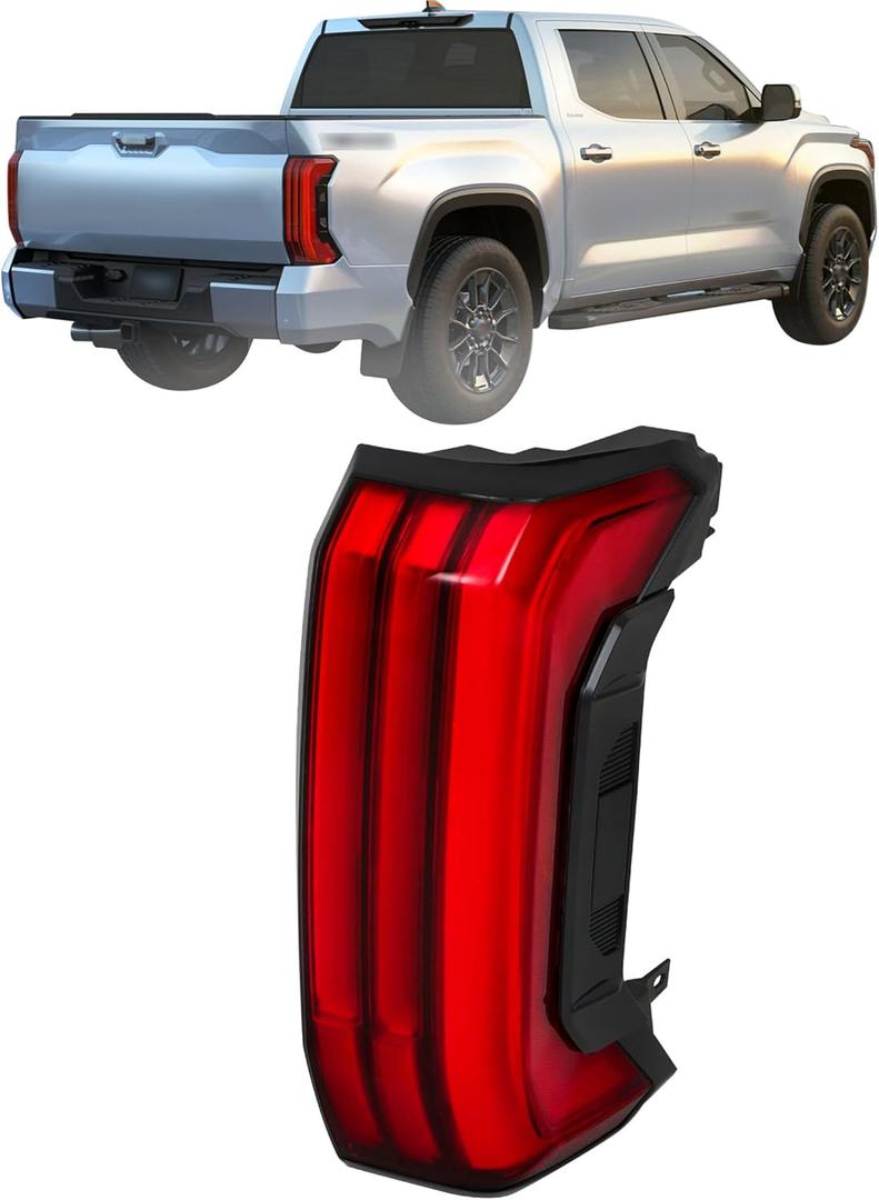 RH Right Side Tail Light Replacement for Toyota Tundra SR5 SR 2022-2023 Passenger Side Tail Lamp Non Sequential 81550-0C130
