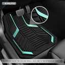 PIC AUTO Heavy Duty Rubber Floor Mats, Mint Aluminum Film Car Mats Set, Front and Rear Car Mats with Anti-Slip Backing, All Weather Protection, Trim-to-Fit for Automotive SUV, Sedan, Van