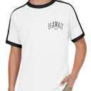 Boys Los Angeles California T Shirts Kids Fashion Short Sleeve Graphic Tees Casual Tops 5-14 Years (White)