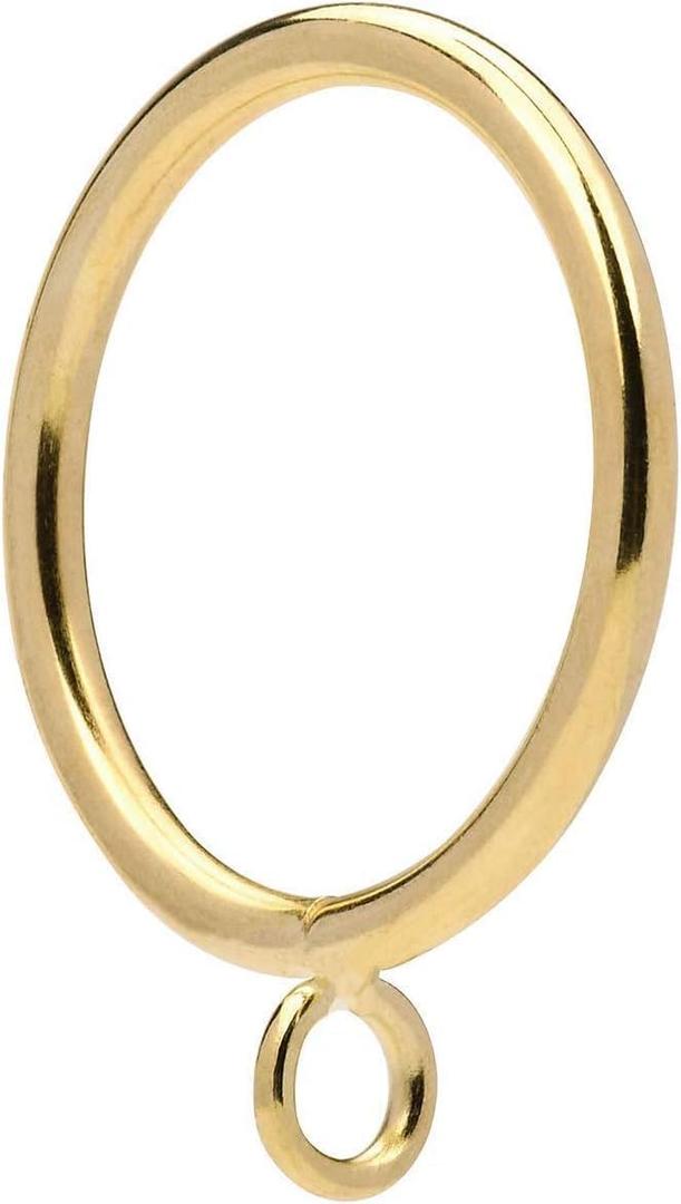 72Pcs 1.5-Inch Inner Diameter Metal Curtain Rings with Eyelets,Fits Up to 1 1/4-Inch Rod,4 mm Diameter Wire (Gold-72pcs)