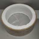 Rattan Pendant Light, 12.6" Boho Chandelier with Fabric Shade, Farmhouse Hanging Light Fixture Chandelier for Dining Room, Living Room, Bedroom, Kitchen Island, Foyer, Hallway