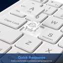 OMOTON Bluetooth Keyboard for Tablet/Android/Windows/iOS, with 7 Colors Backlight Rechargeable Wireless Keyboard Compatible with Galaxy Tab A9+/A9+ Plus/S9/S9 Plus/S9 FE, White