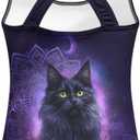 Girls Swimsuit Size 7-8Fancy Girls' Swimwear Crew Neck One Piece Swimsuits for Boating Trips (Black), 7-8
