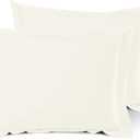 Nestl Soft Pillow Shams Set of 2 - Double Brushed Microfiber Pillow Covers - Hotel Style Premium Bed Pillow Cases, with 1.5 Decorative Flange, Standard 20"x26" - Off White