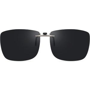 Polarized Clip On Sunglasses Over Prescription Glasses Men Women Compact Fit Non-Flip Up