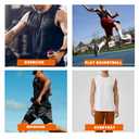 WXUP HOPS Men’s Sleeveless Performance Workout Tank Top - Moisture-Wicking & Quick Dry Gym Muscle Shirt for Running Fitness Basketball Outdoor Sports (White1, S)