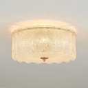 15 Textured Glass Semi Flush Mount Ceiling Light Classic Crystal Brass Chandelier Modern Luxury Ceiling Lighting Fixtures for Kitchen Bedroom Living Dining Room, UL Listed