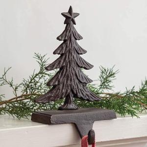 Cast Iron Christmas Tree Stocking Holder, Christmas Decorations