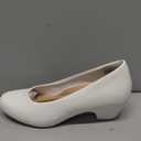 DREAM PAIRS Women's Chunky Closed Toe Dress Low Block Heels Comfortable Slip On Work Pumps Wedding Casual Shoes,Size 7,White,SDPU26009W