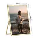 eletecpro 11x14 Metal Picture Frame with Real Glass Cover, Tabletop Display Photo for Multiple Size up to 11x14, Gold Floating Photo Frame Diaplay 8x10, 5x7, 4x6 for Wedding, Party, Vertical