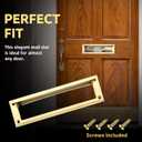 1 Pack Solid Brushed Mail Slot with Solid Interior Frame Set 13" x 3.7" Door Mail Slot Catcher Mailbox Door Replacement for Wall(Gold,Brass)