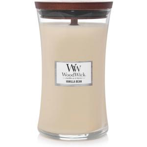 WoodWick Vanilla Bean Glass Jar Scented Candle, Large 22 oz.