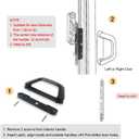 Patio Sliding Door Handle Set with Mortise Lock, Suitable for Sliding Glass Patio Door Thickness from 1.5in to 2in, 4-15/16" Screw Holes, Need to Drill, Reversible Design, Keyed (Black)
