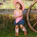 RLW Kids Cowboy Boots for Boys Girls Western Square Toe Youth Cowgirl Boots for Toddler Little & Big Kid, Black 12 Toddler (Black)