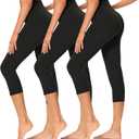GAYHAY High Waisted Capri Leggings for Women - Soft Slim Yoga Pants for Running Cycling Workout (Small-Medium)