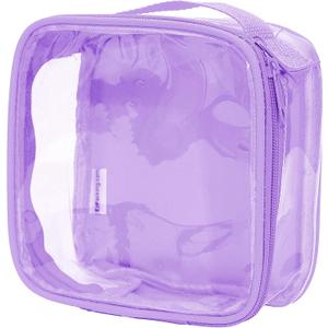 EzPacking Clear TSA Approved 3-1-1 Travel Toiletry Bag for Carry On/Quart Size Transparent Liquids Pouch for Airport Security/Reusable See Through Vinyl & PVC Plastic Organizer Men Women (Lilac)