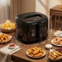 KEINVE Electric Deep Fryer with Basket, 2.5L Oil Fryer with Non-Stick Inner, Viewing Window, 1600Watt Fast Heating, Black
