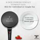 Moss & Stone Electric Crepe Maker – 8” Portable Crepe Pan Nonstick with Dipping Plate, Auto Shut-Off, On/Off Switch, Even Heating & One Automatic Temperature Control – Compact Crepe Maker