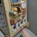 Tiny Land Wooden Baby Walker with Adjustable Speed, Montessori Activity Push Walker Toy for Toddlers, Baby Gift Parents Love for Boys & Girls(Morandi)