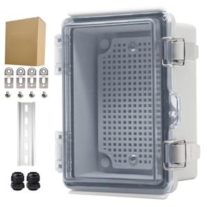 Outdoor Waterproof Electrical Box Junction Box Weatherproof IP67 ABS Plastic Enclosure Switch Router Project Box Electronics Enclosure with Mounting Plate Wall Bracket Clear 5.9"x3.9"x2.8"