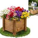 Mailbox Planter Box for 4x4 Post, 16x16x14 Inch No Dig Mailbox Planter Stand for Existing Mailbox Post, Decorative Outdoor Mailbox Flower Box Base (Mailbox Post NOT Included)