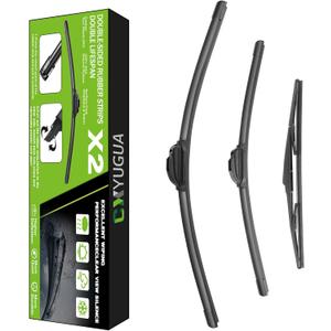 Wiper Blade Replacement for Cherokee 2014-2021, Windshield Wiper Blades 26"+18" With Rear Wiper 14" (Set of 3) U/J HOOK, Double Sided Rubber Strips and Longer Life