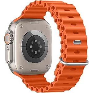 Ocean Sport Bands Compatible with Apple Watch Ultra 2/Ultra Band 49mm 46mm 45mm 44mm 42mm for Men Women, Metal Connector with Breathable Silicone Waterproof Strap for iWatch Series 10 9 8 7 SE 6 5 4 3