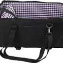 Dog Car Seat, Soft Non Slip 16.5 X 8.6 X 8.6in Elevated Console Dog Booster Car Seat Black Easy to Install Memory Foam Booster, for Pets Under 11Lbs Travel (Black)