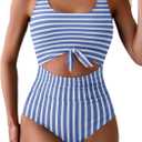 Eomenie Women's One Piece Swimsuit Tummy Control Slimming Bathing Suit Cutout Tie Knot Swimwear (X-Large)