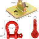 D Ring Shackle 1/2 inch with Bolt on Clevis Mount and Backer Plate Made of Grade 70 Forged Steel Heavy Duty Easy Installation Design 1/2 inch Shackle Mount Kit (Including Hardware)