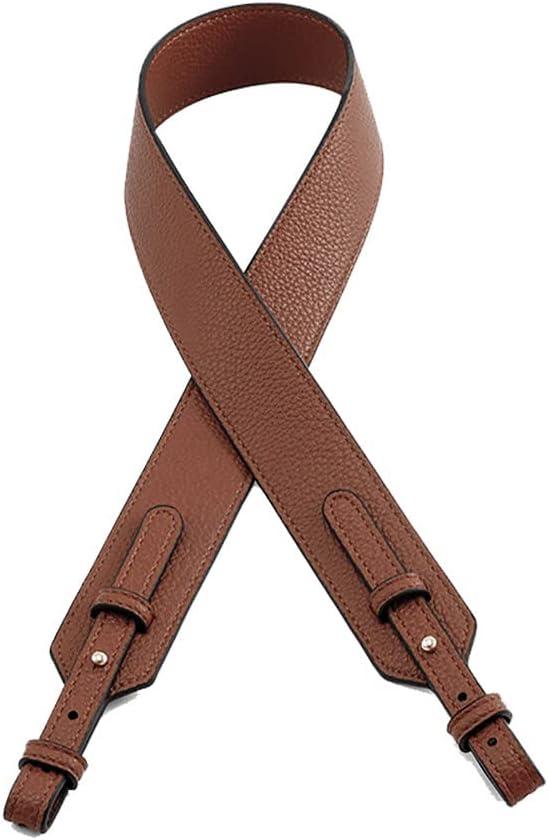 Grain Leather Purse Strap Adjustable Crossbody Replacement Straps for Handbags Monk Head Screws Detachable (42.91 x 1.5 inches)