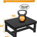 Step Stools for Adults Kids with Non-Slip Rubber Feet, Heavy Duty Wide Wooden Stepping 500-LBS Capacity Bedroom Kitchen Bathroom, Sturdy Bed Steps High Beds, Easy Assembly, Black
