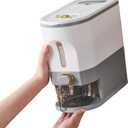 Sooyee 11Lbs Rice Dispenser,Rice Container with Lid Measuring Cylinder Moisture Proof Household,Food Dispenser for Rice, Grains Legumes and Corn (White)