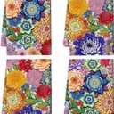Boho Floral Kitchen Dish Towels Decorative Set of 4, Colorful Kitchen Stuff Hand & Tea Towels for Cleaning Drying, Baking Cooking Lover Gifts for Chef Cooks Women, Housewarming Gifts for Women