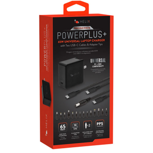 Helix "PowerPlus +" 65W Universal Laptop Charger (ETHNBC65U)