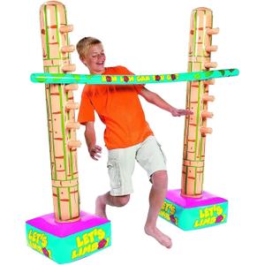 Fun Express Limbo Game for Kids and Adults - 5 Feet Tall Adjustable Carnival Games Set for Birthday Party Games | Outdoor Games for Pool Party, Luau Games & Field Day Activities | 3-Piece Vinyl Kit
