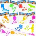 36pcs Halloween Party Favors Sticky Hands, Spider Web Skull Bat Stretchy Sticky Toys For Boys Girls, Birthday Party Supplies, Non Candy Halloween Treats Goodie Bag Stuffers