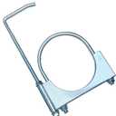 4" Heavy-Duty Universal Exhaust Clamp with Hanger, Exhaust Pipe Muffler Hanger for Cars, Trucks
