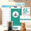 Automatic Cat Feeder for 3 Cats, 6L/25 Cup Cat Food Dispenser with Strong Anti-Jam System, Dual-Effect Desiccant, Smart WiFi App Control Pet Feeder, Automatic Dog Feeder with 10S Recorder