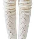 Pcavin Thigh High Socks for Women Cable Knit Over the Knee Boot Socks, Long Warm Leg Warmers Winter
