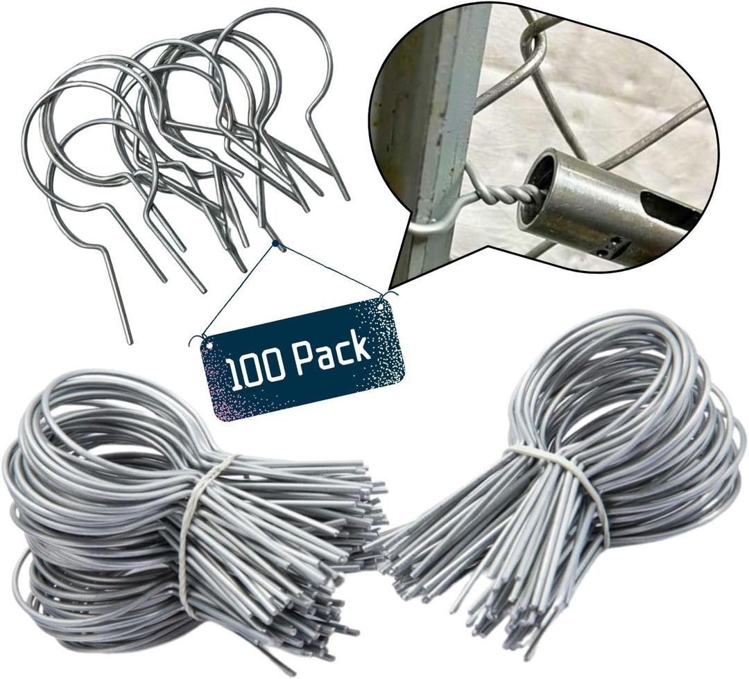 1 5/8" Chain Link Fence Ties 11 Gauge Galvanized Steel Twist for Securing Fences on Farms/Ranches/Gardens - (100 Pack)